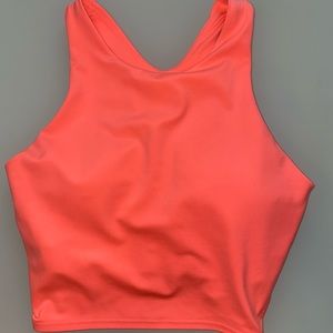Athleta Long Line Sports Bra, orange, size Small
